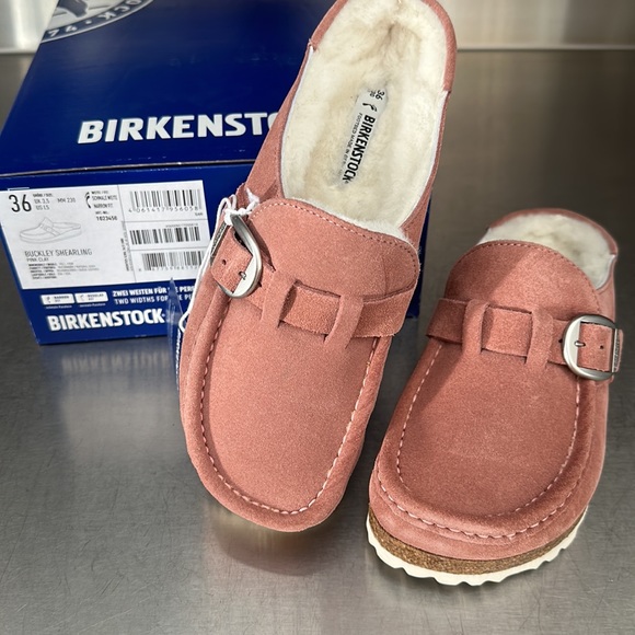 Birkenstock Buckley Shearling mules in pink clay. New in original box! - Picture 3 of 10